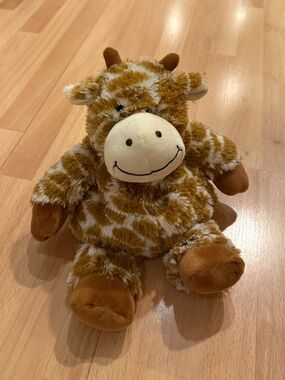 Plush Giraffe Stuffed Animal - Brown and Cream Cozy Toy by warmies